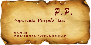 Poparadu Perpétua névjegykártya
